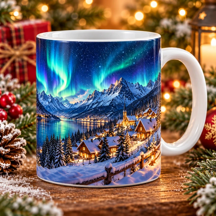 Christmas 2026 Aurora Alpine Village 11oz Coffee Mug