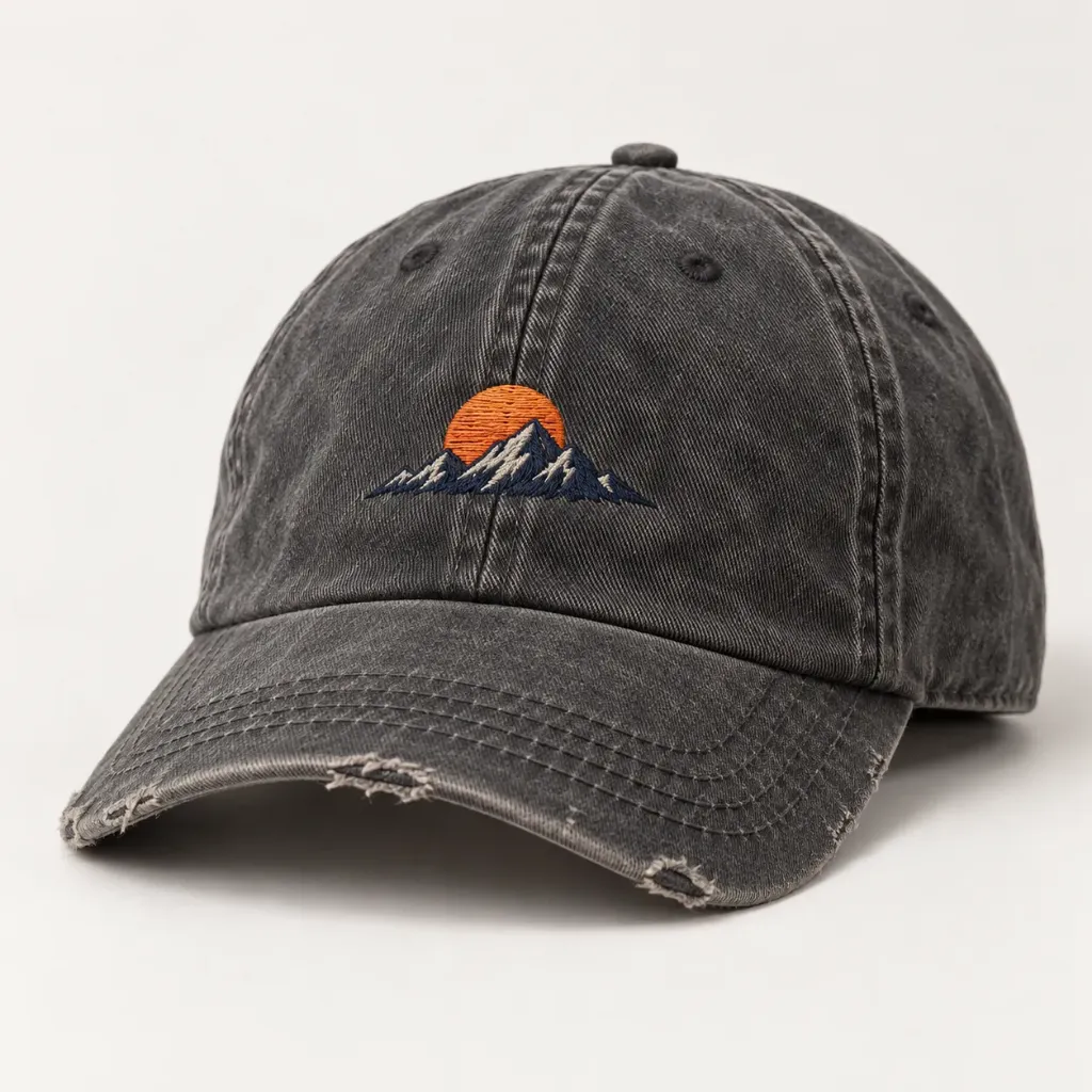 [21872-EMB] Custom Embroidered Hat – Vintage Distressed Dad Hat (21872)