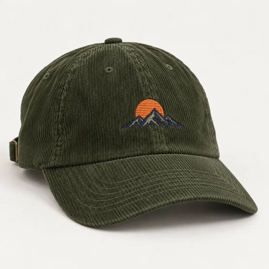 [5398-EMB] Custom Embroidered Hat – Corduroy Strapback (5398)