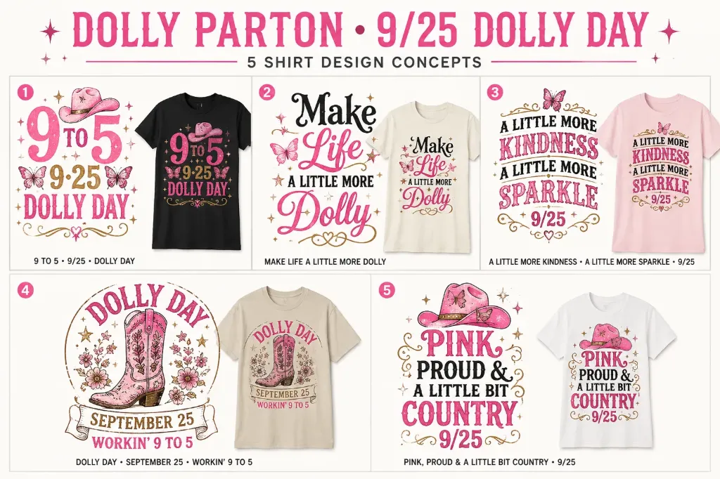 Dolly Day 9/25 Tribute T-Shirts (Embroidery Coming Soon) (1, Black, Small)