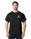 Custom Embroidered Tee with Front Logo and Full Print Back